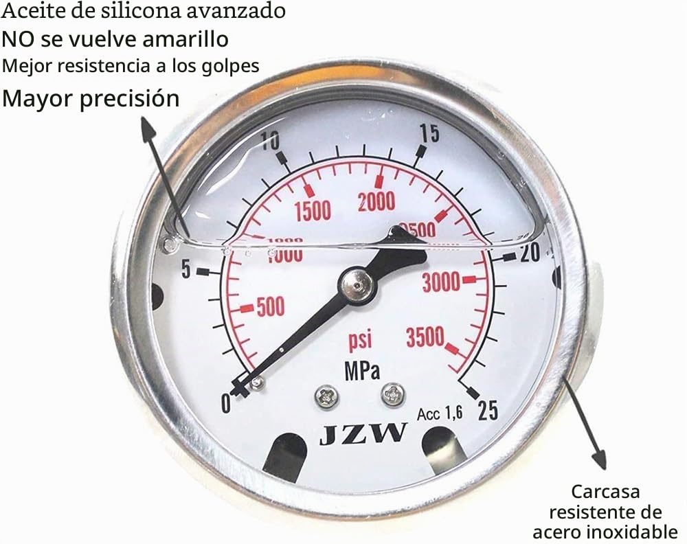 Kit de prueba de presión de nitrógeno, herramienta de diagnóstico del manómetro del sistema de carga del acumulador de nitrógeno hidráulico con 3 manómetros, 7 acoplamientos y 1 manguera de gas