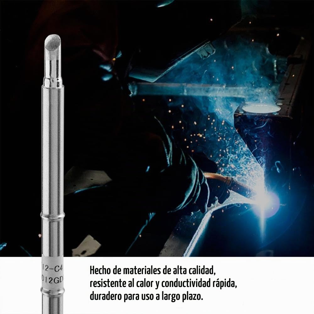 Puntas de Soldador Serie T12, Puntas de Soldadura Akozon Weller, Puntas de Soldadura Weller de Repuesto para estación de retrabajo FX-951 (10 Tipos)
