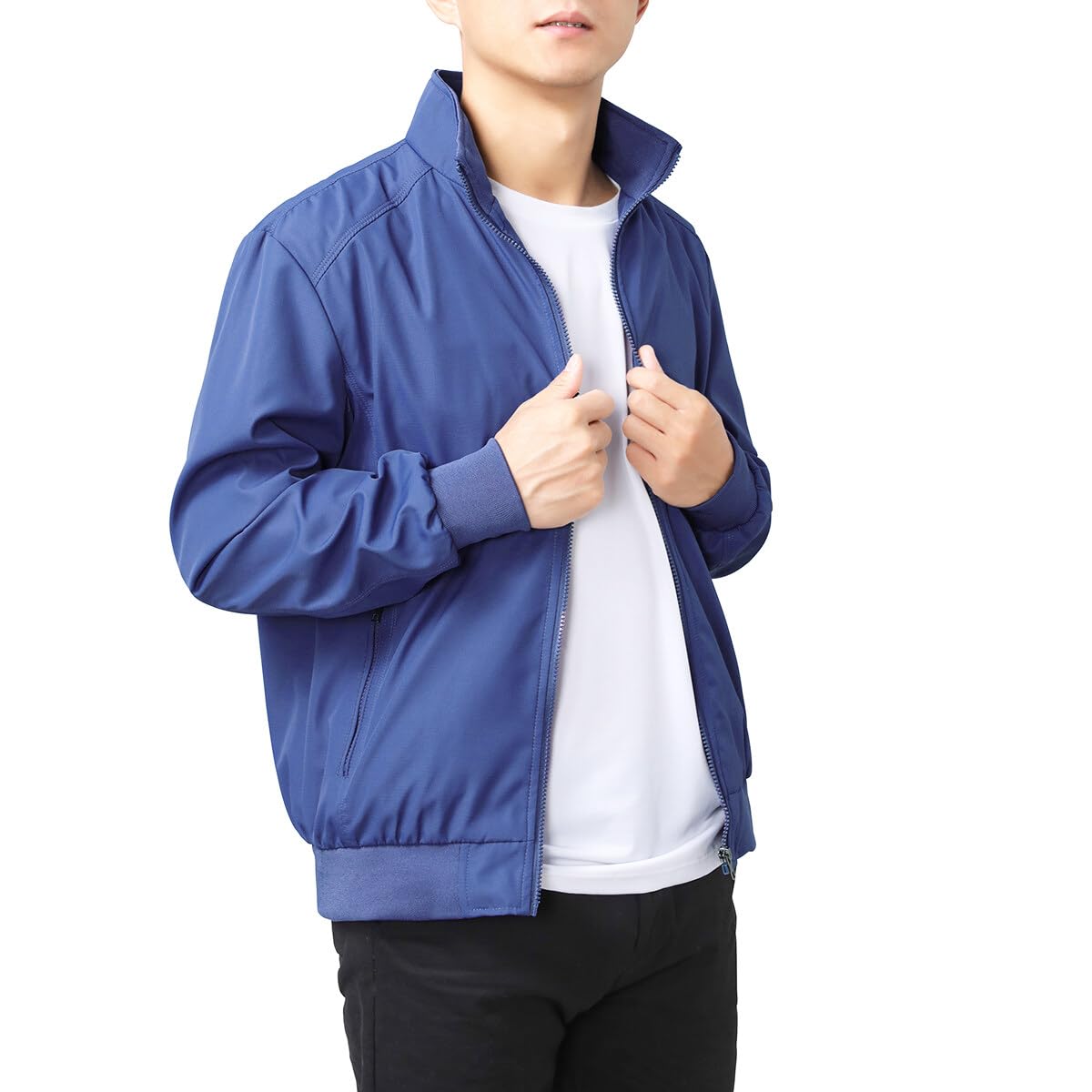 Allthemen Giubbotto da uomo invernale caldo da aviatore leggero giacca tattica militare casual autunno giacca sportiva maniche lunghe zip primavera collo alto taglio vento