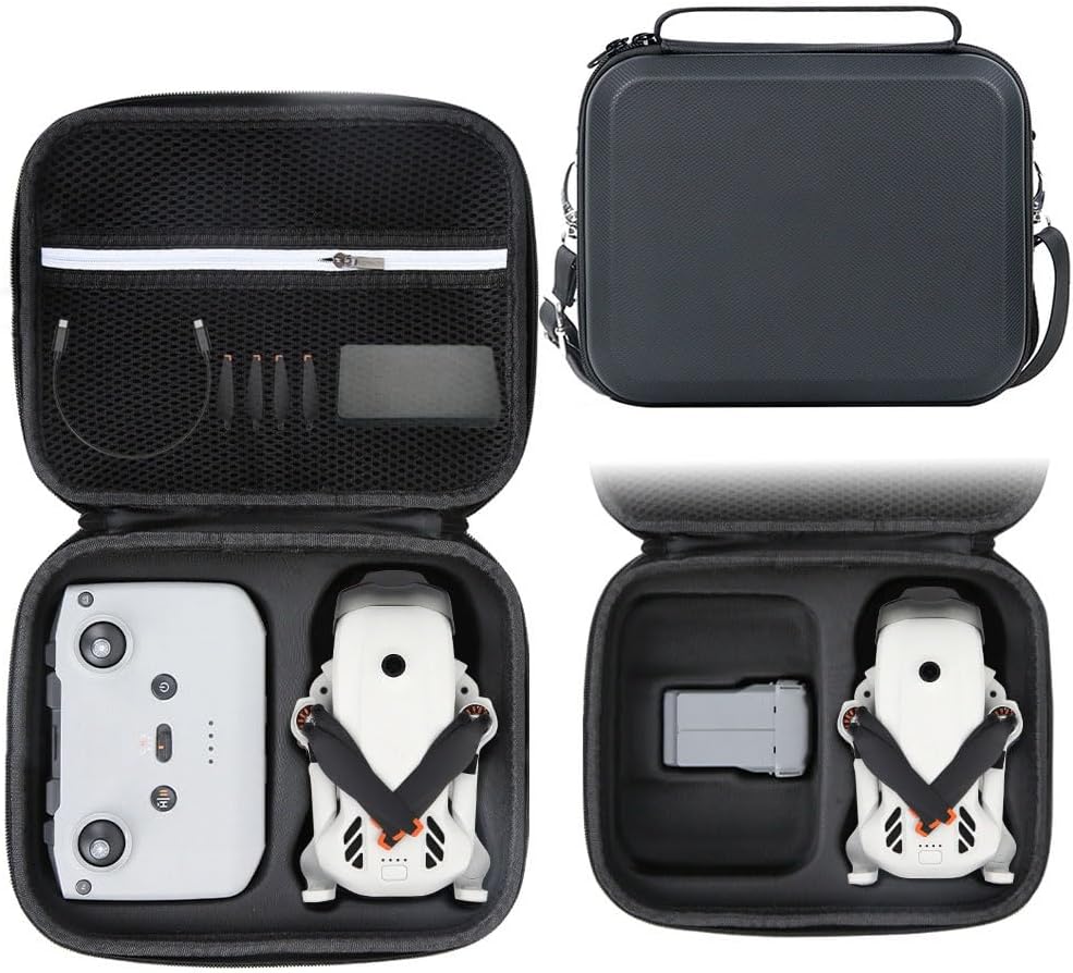 Lito 1/Lito X1 Case, Portable Travel Storage Carrying Bag for DJI Lito RC-N3 Remote Two-Battery Combo Accessories Shockproof Hard Shell Protective Drone Case with Shoulder Strap (Black)