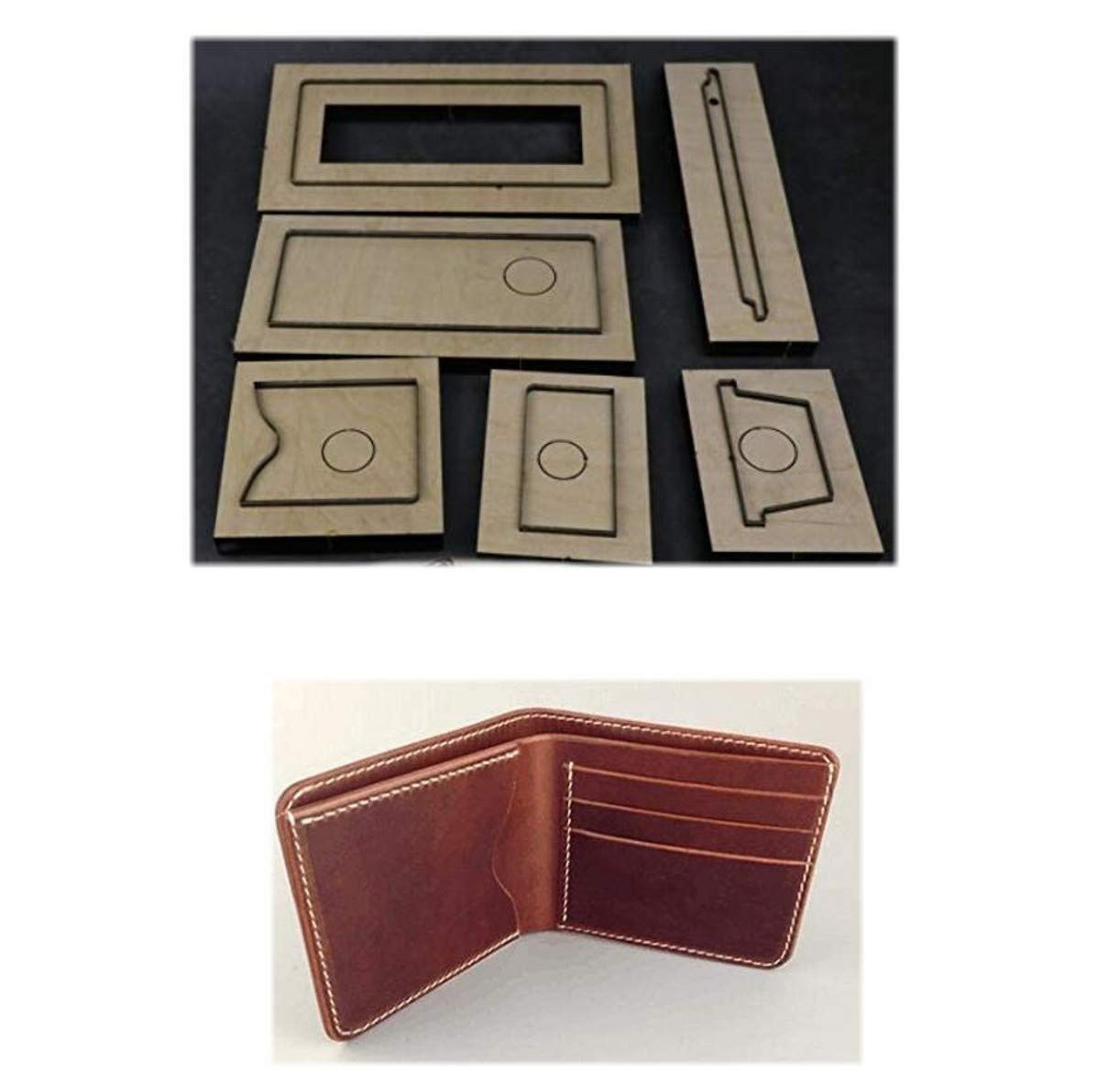 ZHONGJIUYUAN 1 Set Steel Blade Rule Wood Cutting Dies Cut Steel Punch Tool - Wallet - Cutting Mold for Leather Cutter for Leather Crafts