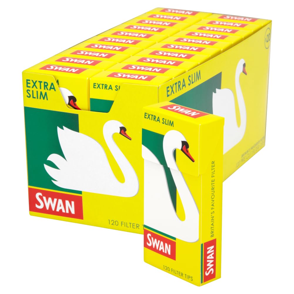 SWAN Extra Slim PRE Cut Cigarette Filter Tips Pack of 5 10 20 x 120 Tips (Pack of 5 x 120 Tips)