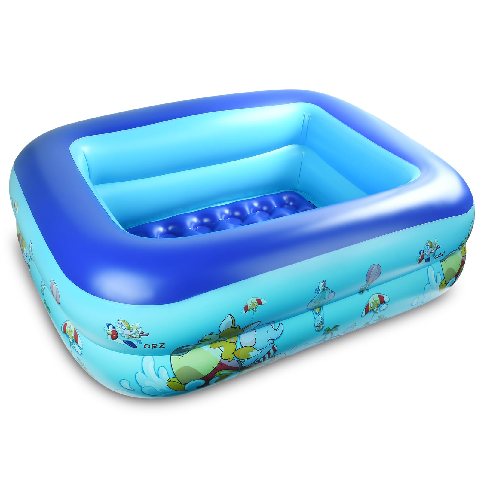 Piscina Gonfiabile, 112 x 85 x 30 CM Piscina Gonfiabile Bambini, Piscina per Bambini, Piscinas 2 Anelli, Piscina Baby Rettangolare, per Cortile, Giardino, Interno, Esterni