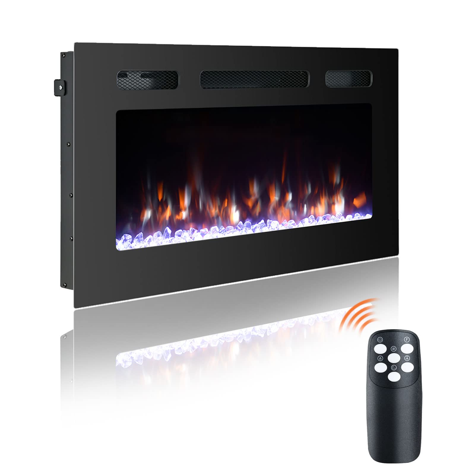 Buy 36 Inch Electric Fireplace Inserts,Wall Mounted Fireplace,Led