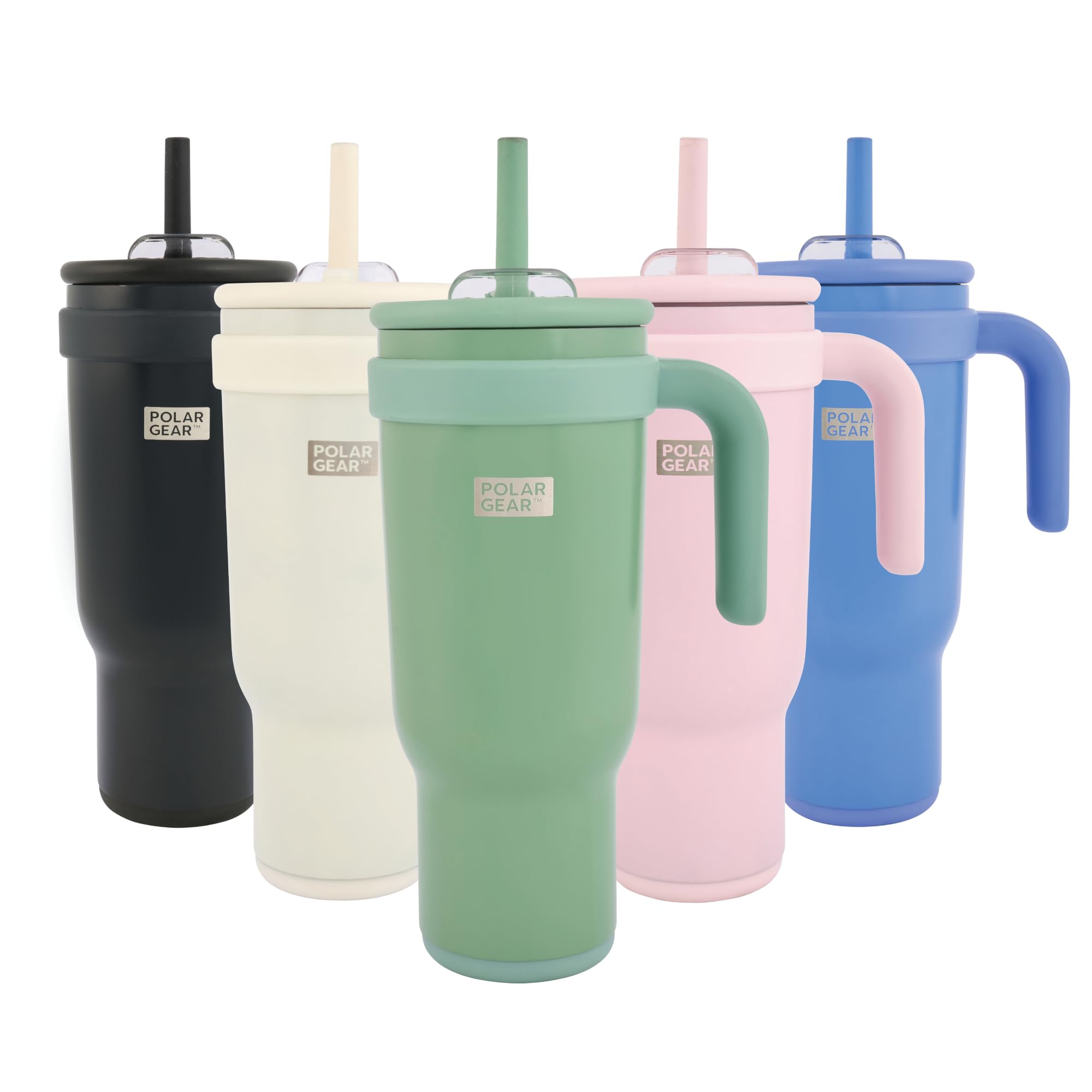 Polar Gear Stainless Steel Water Bottle with Straw - 1.1L Double Wall Insulated Tumbler with Straw and Lid - BPA- Free Leakproof Water Flask - Drinks Bottle Keeps Drinks Hot or Cold for Hours