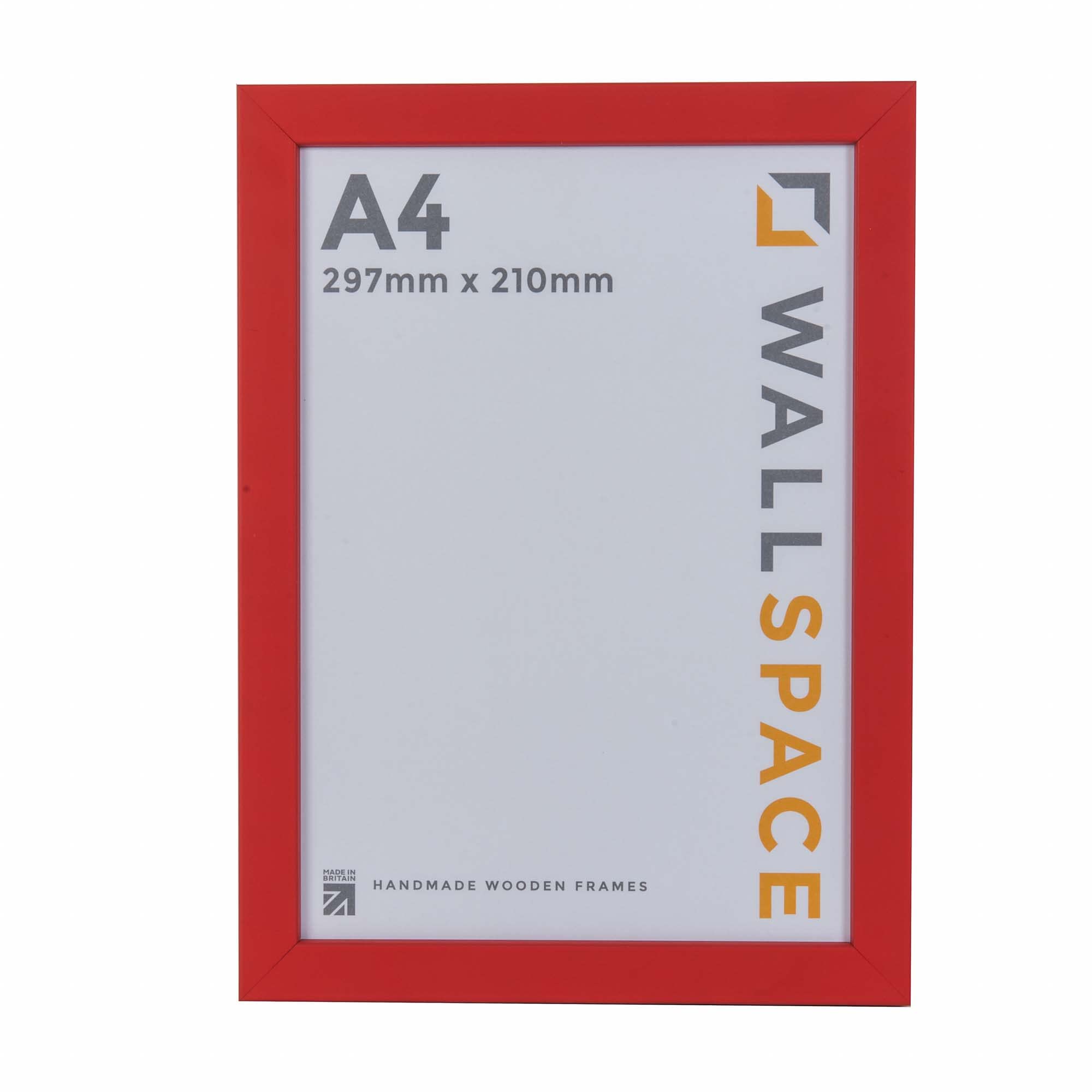 Wall Space A4 Red Frame | Modern A4 Red Picture Frame 297x210 | A4 Red Photo Frame | Red Wooden A4 Picture Frames | Wooden Red A4 Certificate Frame | SOLID WOOD | REAL GLASS | 297 x 210 mm