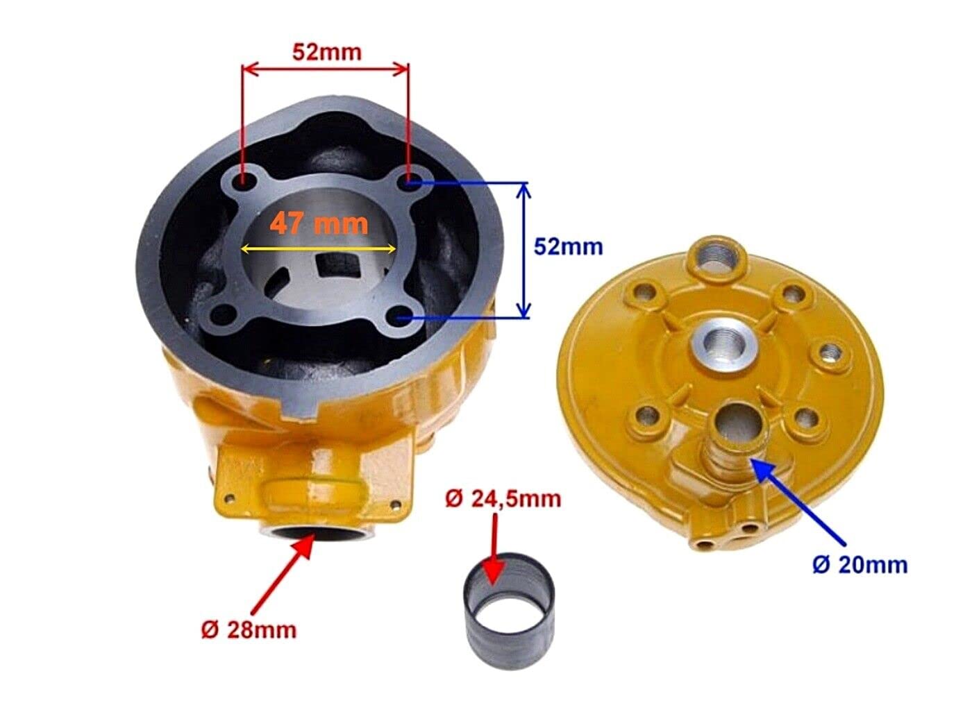 Cilindro Minarelli AM6 70Cc 47 MM beta CPI Genérico MBK Motorhispania Yamaha