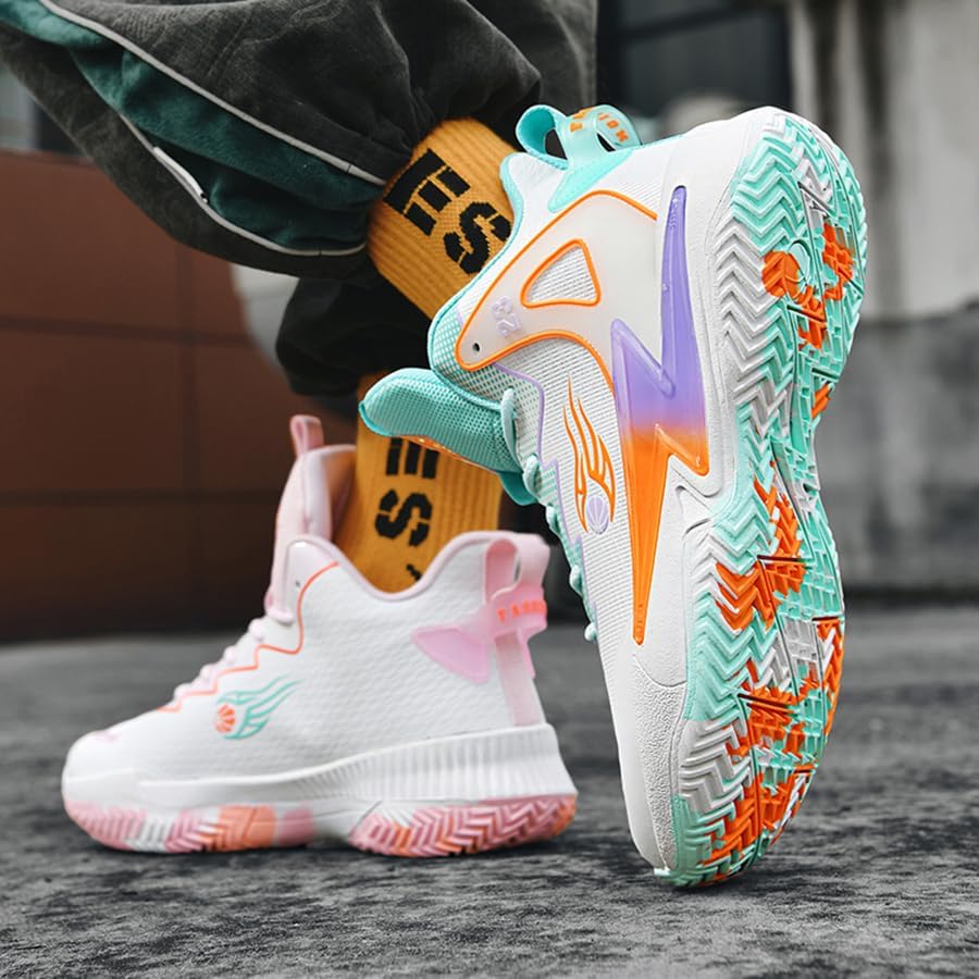 Basketball Shoes for Womens Mens Fashion Comfortable Volleyball Sneakers Breathable High Top Non Slip Outdoor Sport Woman Man Shoe - Image 3