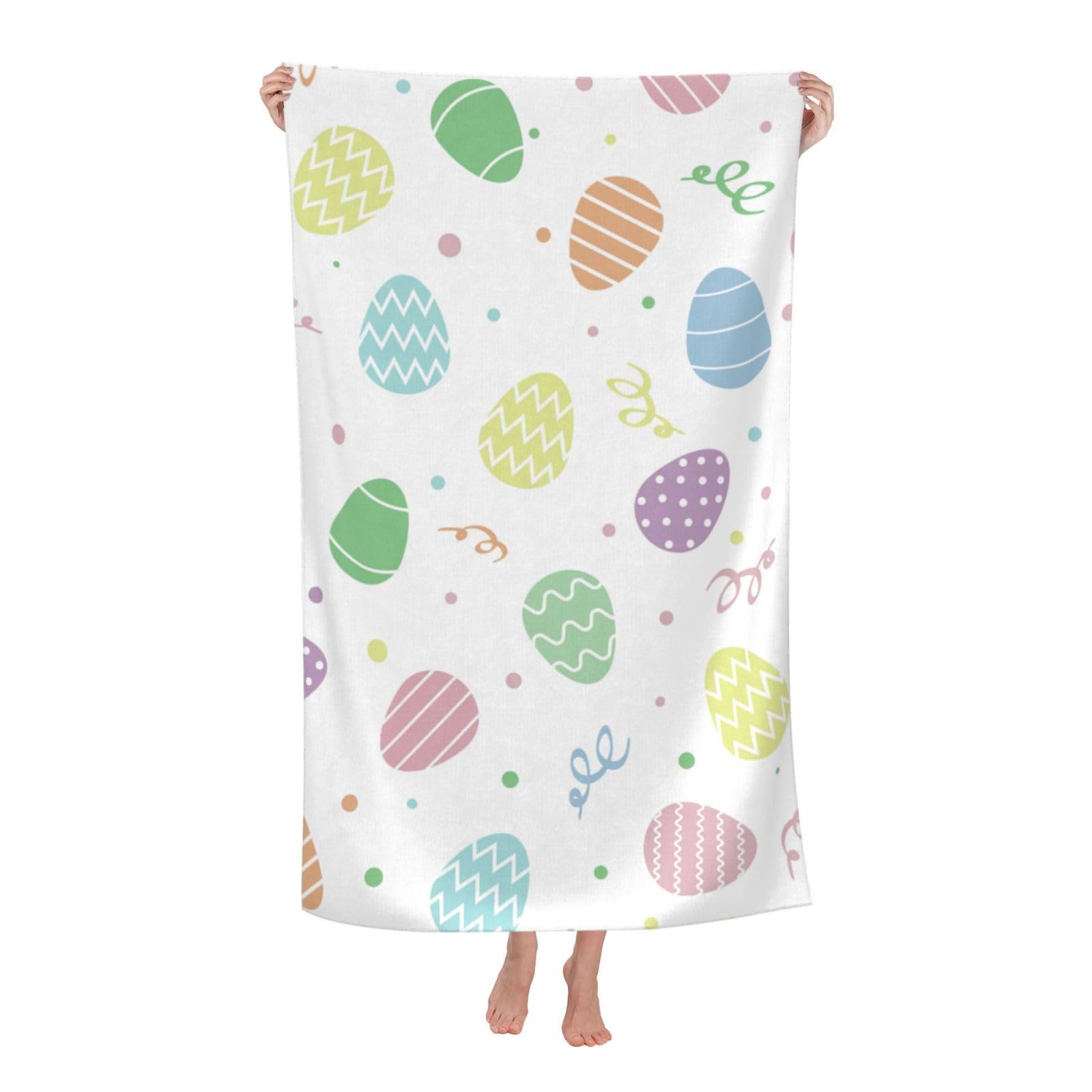 LSRCPD Beach Towel Pastel Colors Eggs Microfiber Beach Towels Blanket Oversized Tropical Big Extra Large XL Pool Towels Quick Dry Sandproof for Women Girls Kids