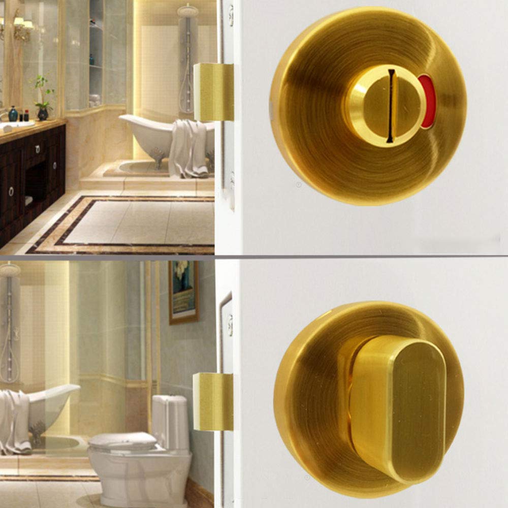 Serradura de puerta de acero inoxidable para baño, girar y soltar, con indicador de privacidad, cerrojo libre ocupado para inodoro, cuarto de baño