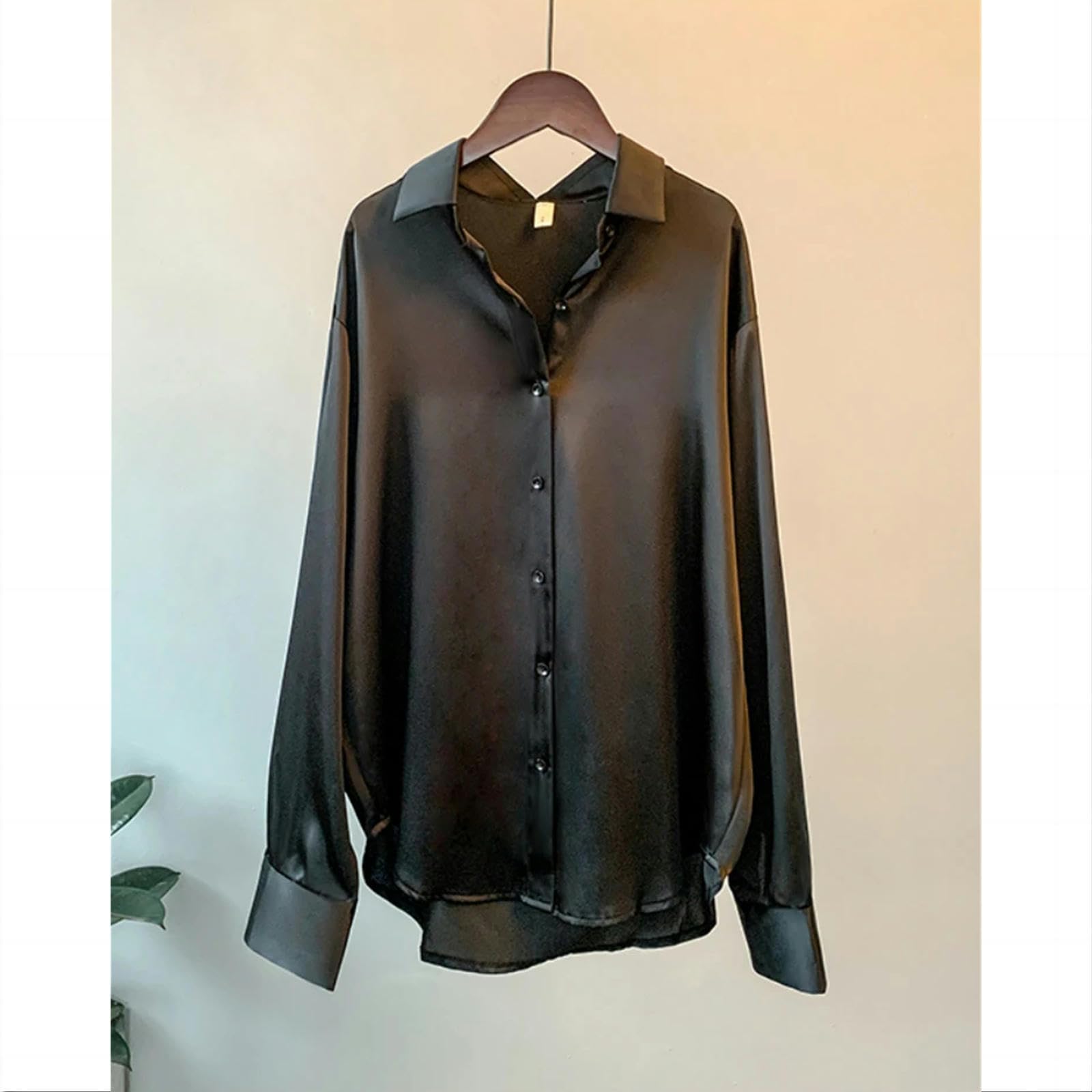 Blusas de Mujer Elegantes Lady Manga De Manga Larga Mujeres Satinados Satin Femal Ropa Elegante