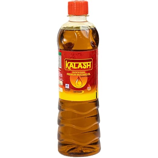 KALASH Kachi Ghani Pure Mustard Oil 500 ML PET BOTTLE Nutrie