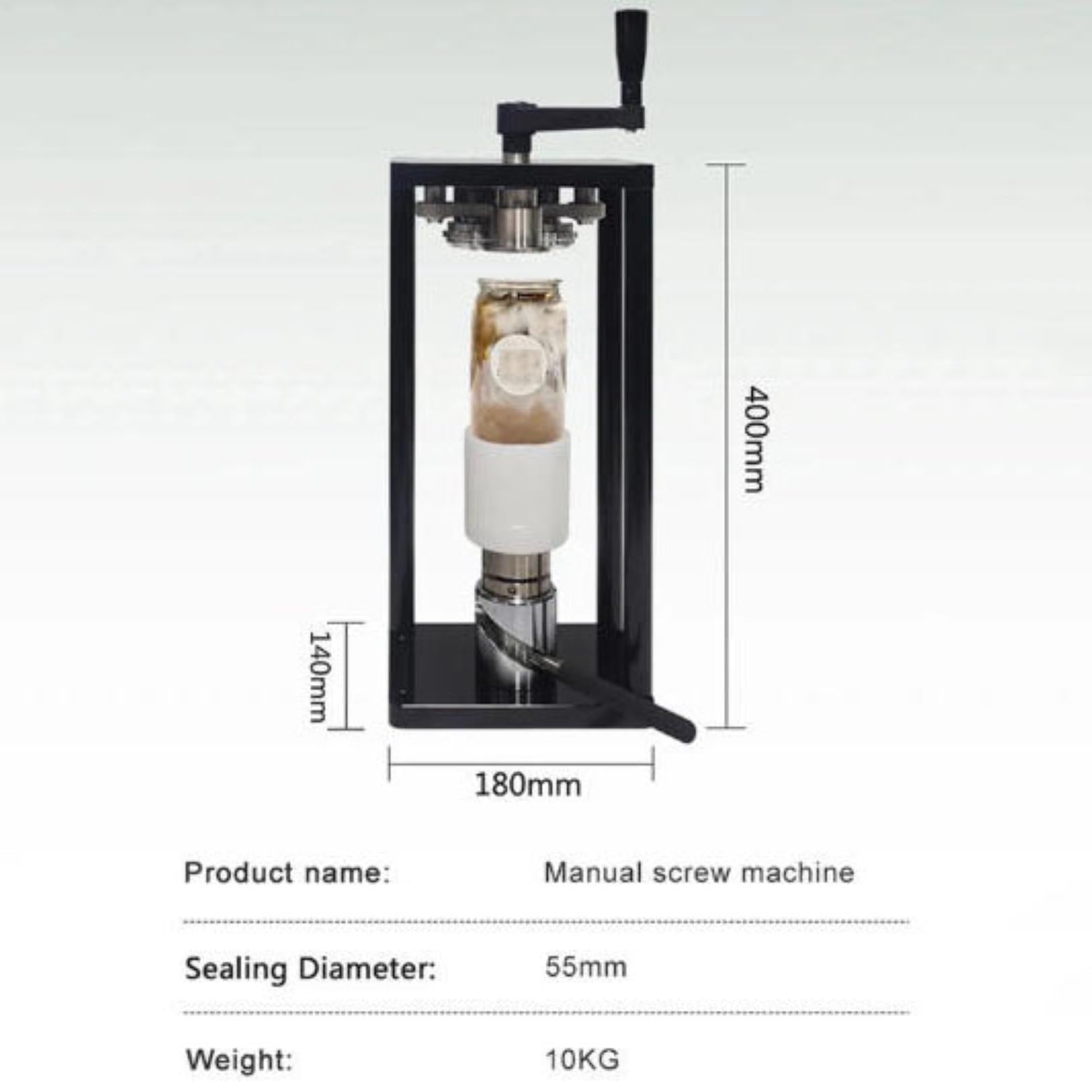 Outil manuel de scellage de canettes, machine rotative manuelle pour canettes d'aluminium et PET de 55 mm de diamètre, scelle jusqu'à 10 canettes par minute, durable et efficace