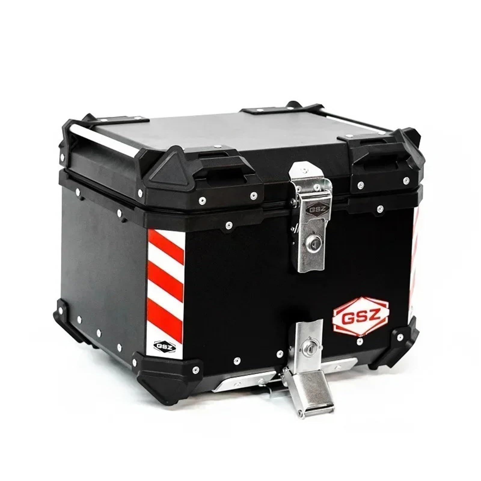Moto Caja Trasera Baúl Trasero para Motocicleta ABS de 45 l, Caja Universal para Casco de Motocicleta, Almacenamiento de Equipaje Trasero, Estuches para Herramientas con Cerradura(Black 45L)