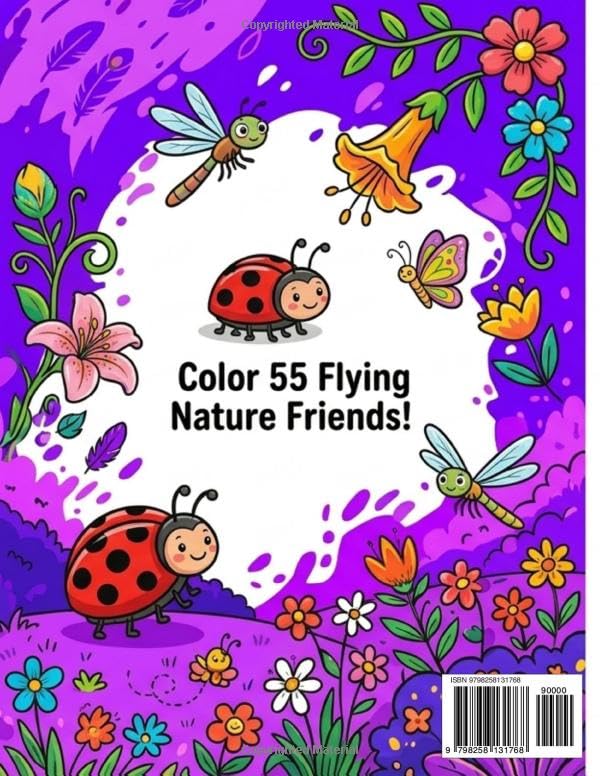 Little Nature Friends: Simple Nature Coloring Book for Toddlers Ages 2-5: 55 Fun & Big Illustrations of Animals, Insects, and Flowers for Preschoolers (Volume 5) (Easy Kids Coloring Books) image 3