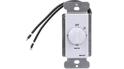 Woods 59711 In-Wall 15 Minute Spring Wound Timer, White