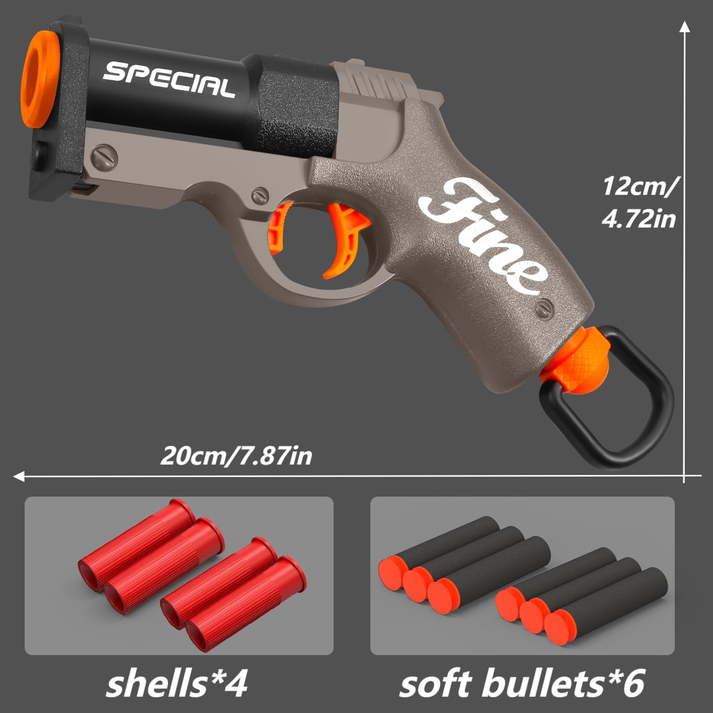 YUCCKYOU Shell ejecting Pistol Soft Bullet Toy Gun Cheap Cool Stuff Realistic Look Real Hand Guns Stress Shot Dart Fake Shooting Game for Adult Under 10 Dollar Gifts for Age 14 Years Old (Gray)
