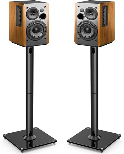 PERLESMITH Soportes universales para altavoces de piso de 26 pulgadas para sonido envolvente, Klipsch, Sony, Edifier, Yamaha, Polk y otros altavoces