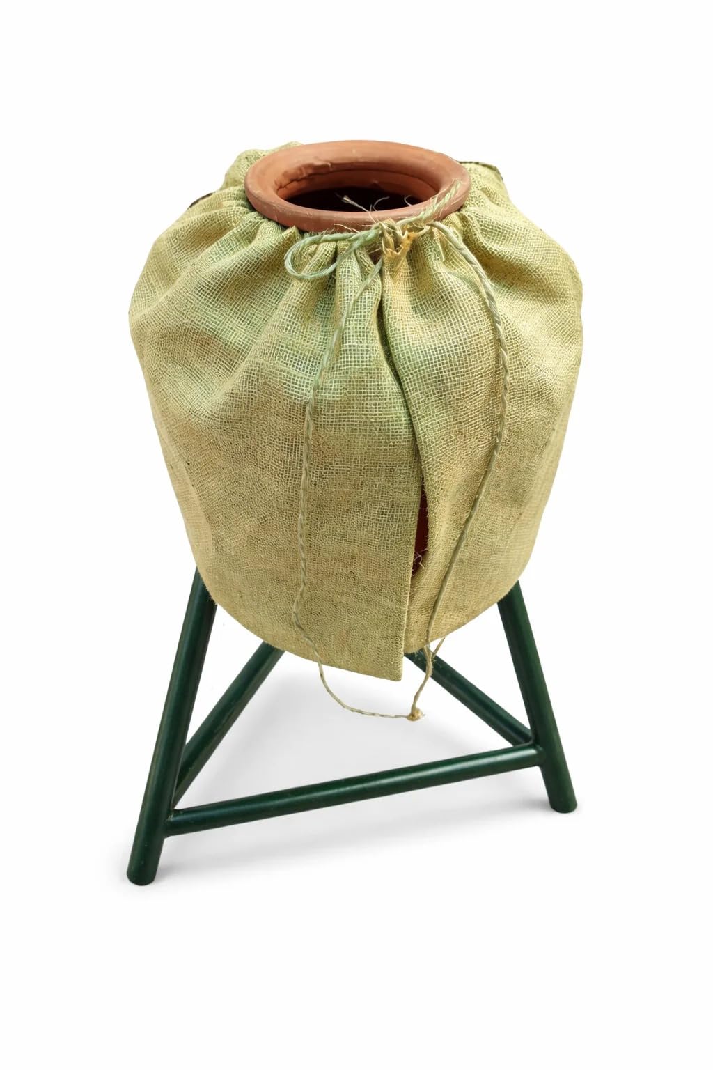 Handmade Jute Matka Cover for Water Pot | Traditional Earthen Pot Cover for Cool Drinking Water | Decorative Kitchen & Dining Table Summer Home Decor Cover (Beige, Pack of 1)-image-3