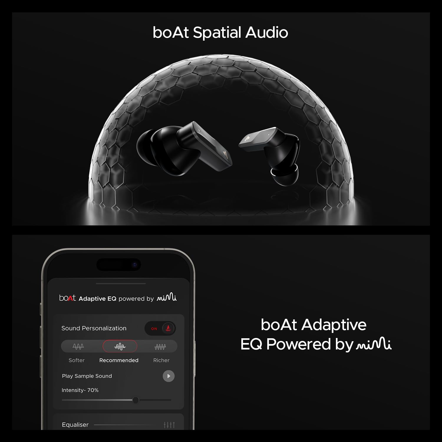 boAt Nirvana X TWS,Knowles Dual Drivers, Hi-Res Audio LDAC, App Support,4Mic ENx,Dual Pair,Spatial Audio,Fast Charge, Bluetooth Earbuds, TWS Ear Buds Wireless Earphones with mic (Cosmic Onyx) — Amazon image 11