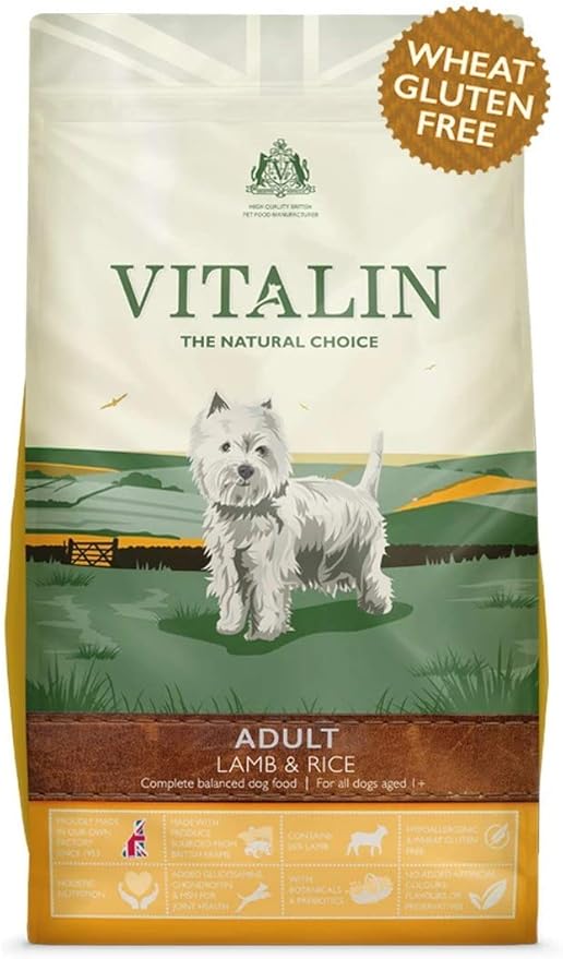 Vitalin The Natural Choice Complete Dry Adult Dog Food Lamb & Rice 12