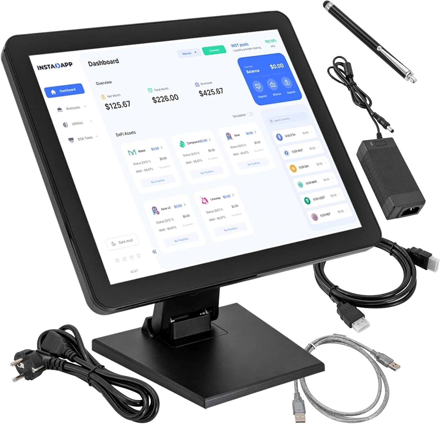 SHZICMY 17" LCD Touchscreen Monitor POS Kassenmonitor | Touch Screen HDMI VGA 1280×1024 Kassen-Monitor für PC POS Kasse Restaurant Bar Coffee Store