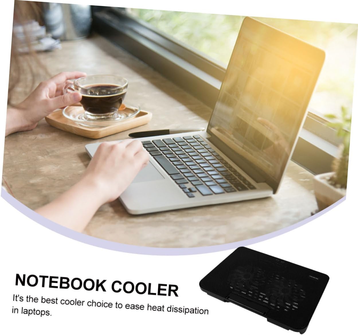 Laptop Cooling Pad USB Powered Fans Energy Saving Computer Stand for Rapid Cooling Black Notebook Cooler for Use and Easy Installation