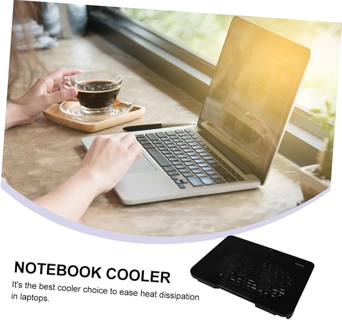 Base para laptop con ventiladores USB y disipación de calor miniatura 3