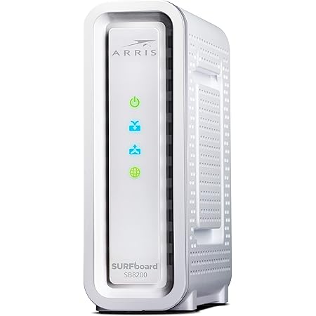 ARRIS SURFboard SB8200 DOCSIS 3.1 Cable Modem | Approved for Comcast Xfinity, Cox, Charter Spectrum, & more | Two 1 Gbps Ports | 1 Gbps Max Internet Speeds | 4 OFDM Channels | 2 Year Warranty