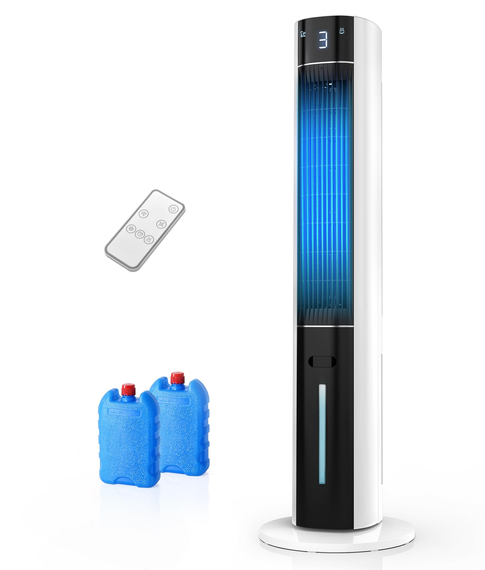 Raffrescatore d’Aria Silenzioso - Raffrescatore Evaporativo, Alternativa al Climatizzatore Portatile Senza Tubo, 3 Modalità, Timer 12H, Telecomando, Funzione Aroma, Bianco
