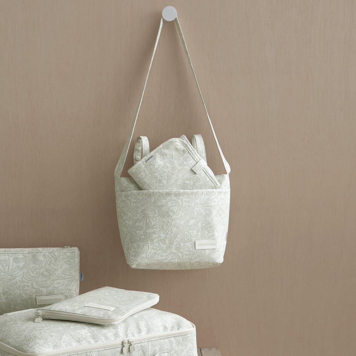 Cambrass - Bolso carro maternal para bebe - bolso de maternidad para carritos de bebe - organizador para pañales y otras cosas de bebe - Selva Verde 15x38x28 Cm
