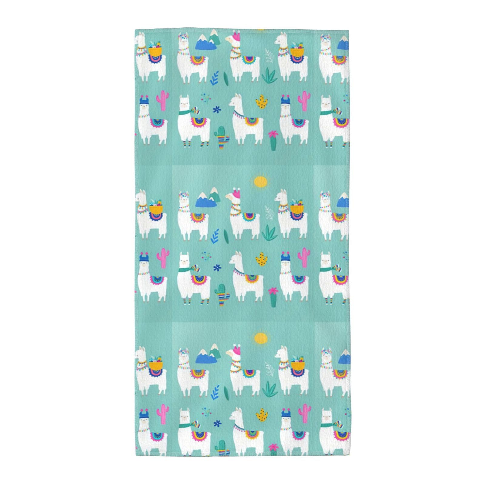 WYCZHY Alpaca Llama Printed Quick Dry Beach Towel For Camping Travel Vacation