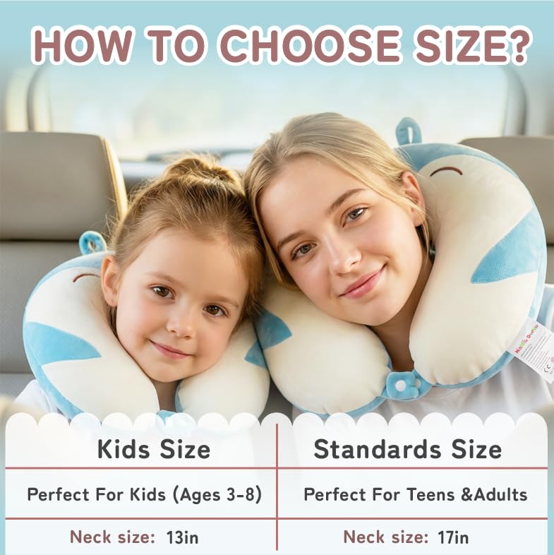 Image of Memory Foam Travel Neck Pillow for Teens and Adults, Penguin Design