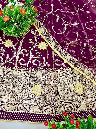 Image of Heavy Embroidery Work Semi Stitched Shimmer Silk Rajputi Poshak For Women Rajasthani Lehenga Choli