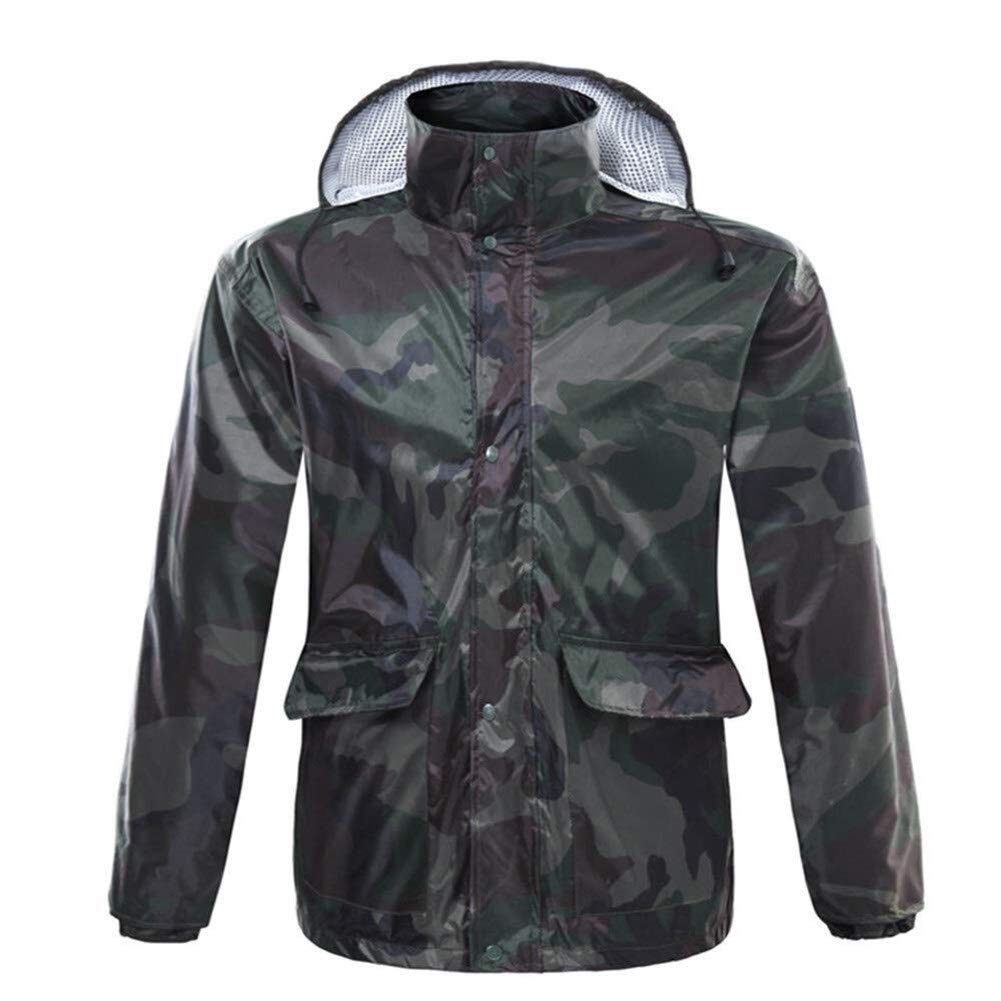 Chaqueta de ciclismo Poncho estilo camuflaje Chaquetas impermeables Poncho impermeable impermeable con capucha Chubasquero ligero y transpirable para motocicleta Trabajo al aire libre Pesca Senderism