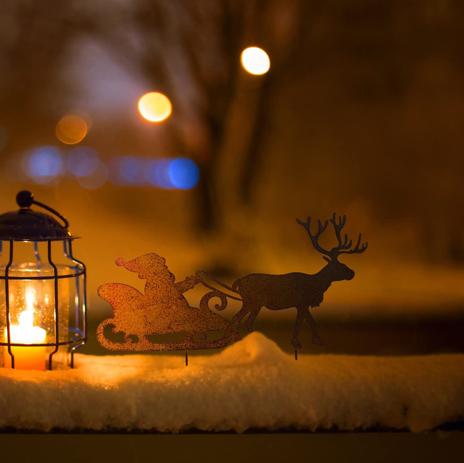 Blümelhuber Santa Claus with Reindeer Sleigh Christmas Decoration Outdoor Garden Stake Christmas Winter Decoration Outdoor Decoration Front Door - Image 4