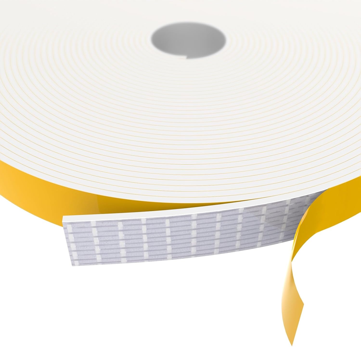 Weather Stripping Door Seal Strip, Self Adhesive Foam Tape Draft Sealing Strip Weather Stripping for Gap Seal, 1/2 in x 1/16 in x 33Ft, White