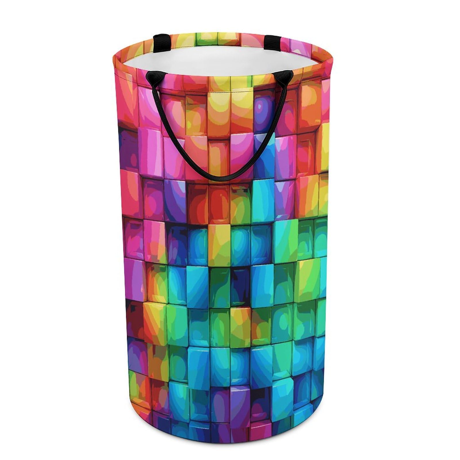 Panier à linge pliable de grande capacité autoportant et décoratif