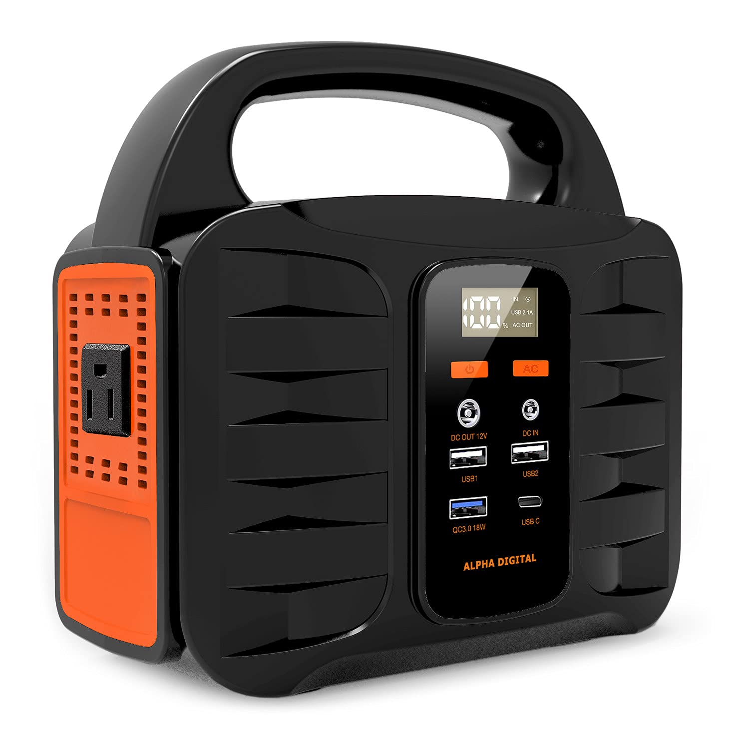 Portable Power Station 155Wh 42000mAh Solar Generator with 110V 100W AC Outlet DC 12V Output USB QC3 0