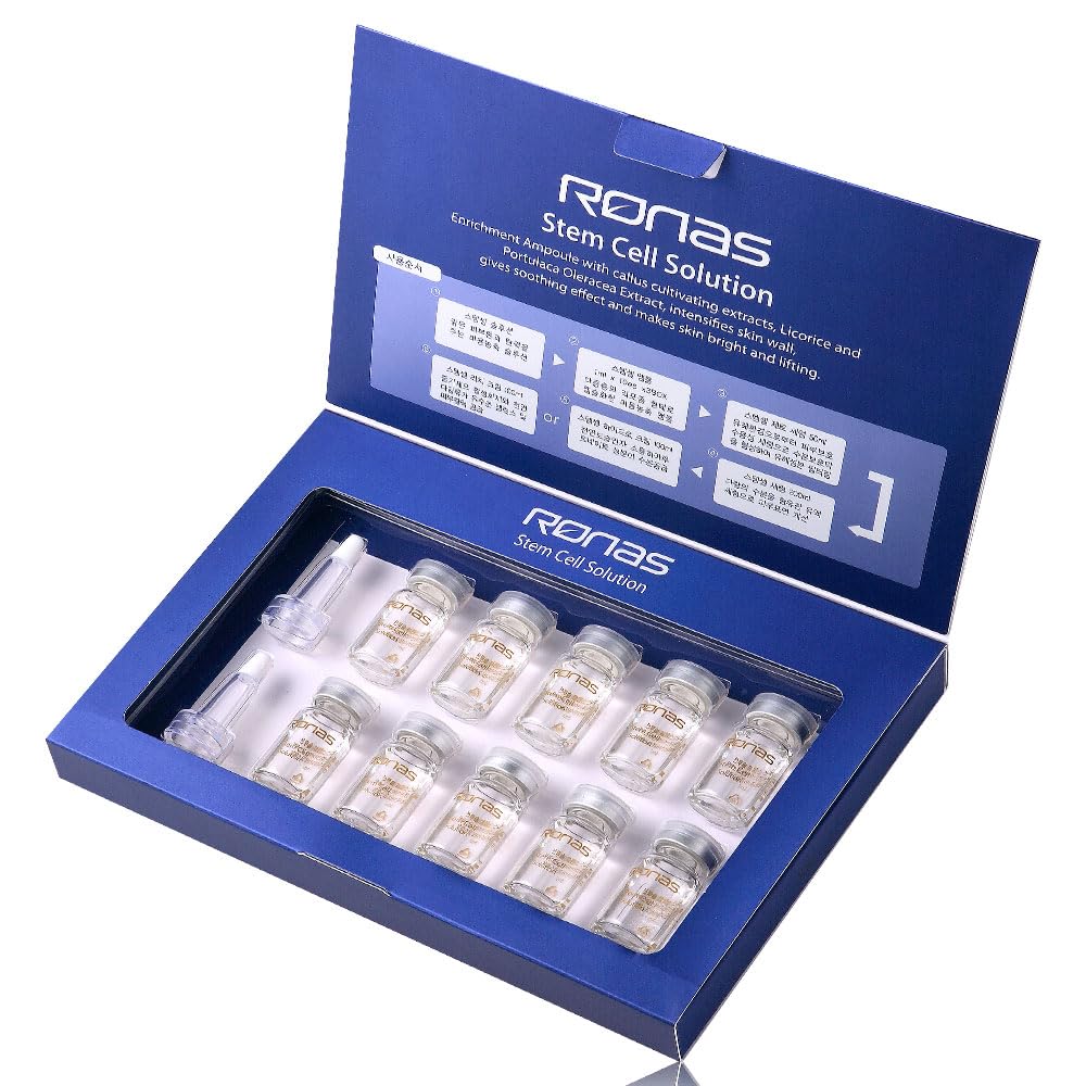 Ronas Stem Cell Solution ampoules Anti Aging Formula Best Anti Aging Serum Plant Stem Cells Hyaluronic Acid Restore Replenish Skin Smooth Wrinkles All Skin type 0.16oz 10vial - Image 2