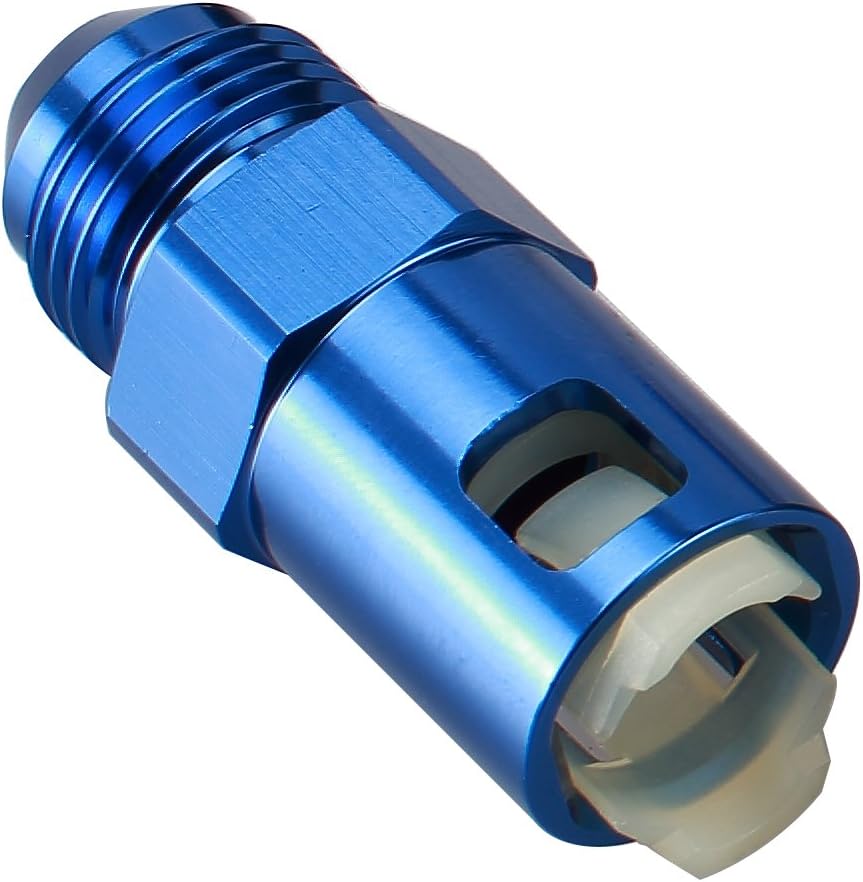 AC PERFORMANCE -6 AN Male to 5/16" SAE Quick Disconnect Female Push on EFI Fuel Rail Fitting Adapter Aluminum Blue