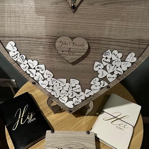 Wedding Guest Book Alternative With Heart Box And Hearts, Personalized Heart Drop Guest Sign For Rustic Wedding Decorations,Anniversary (150 Hearts) #TOP1