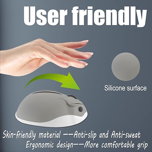 Miniatura 3 de Ratón inalámbrico, lindo ratón de hámster para manos pequeñas, 2.4G 1200DPI mouse silencioso con receptor USB, mouse inalámbrico para niños para PC,