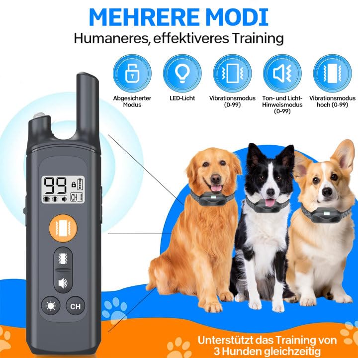 Freundliches Hundehalsband,Tierfreundliches,Halsband for Hunde,Bequem und einfach zu bedienen,Funktioniert bei Allen Hundetypen (Schwarz)