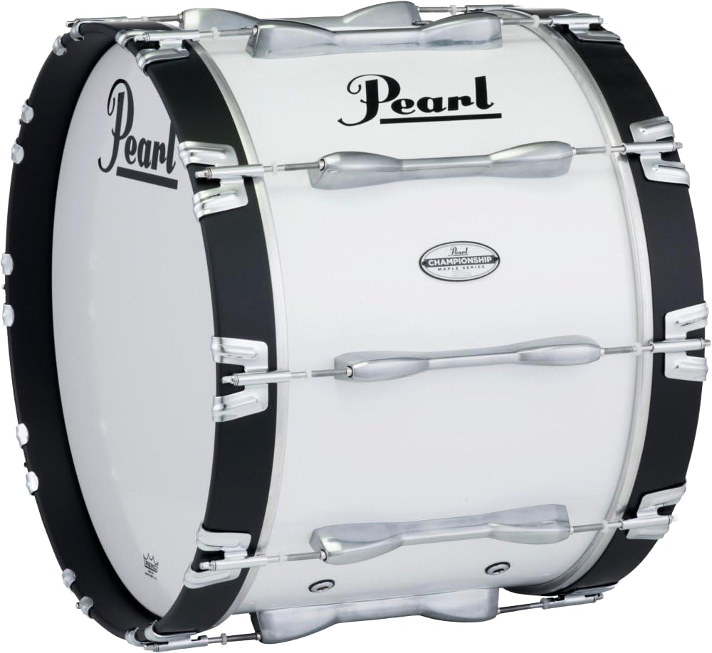 Pearl 24 x 14 in. Championship Maple Marching Bass Drum Pure White