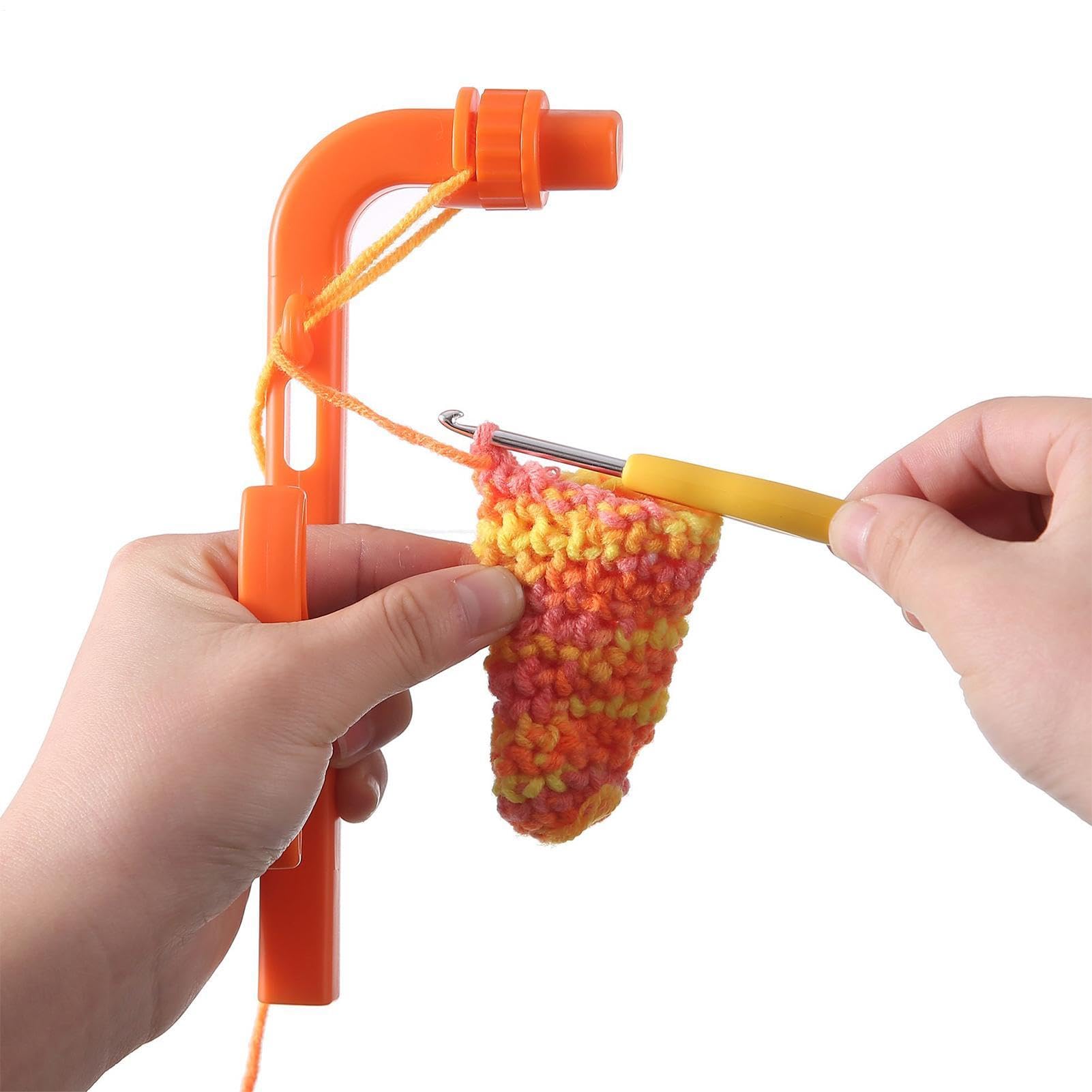Crochet Helper for Beginners - Adjustable Crochet Tension | 3-in 1 Ring Maker | Ergonomic ABS Yarn Guide Holder, Consistent Stîtch Regulator, Reduces Hand Fatigue for Women & Craft Lovers