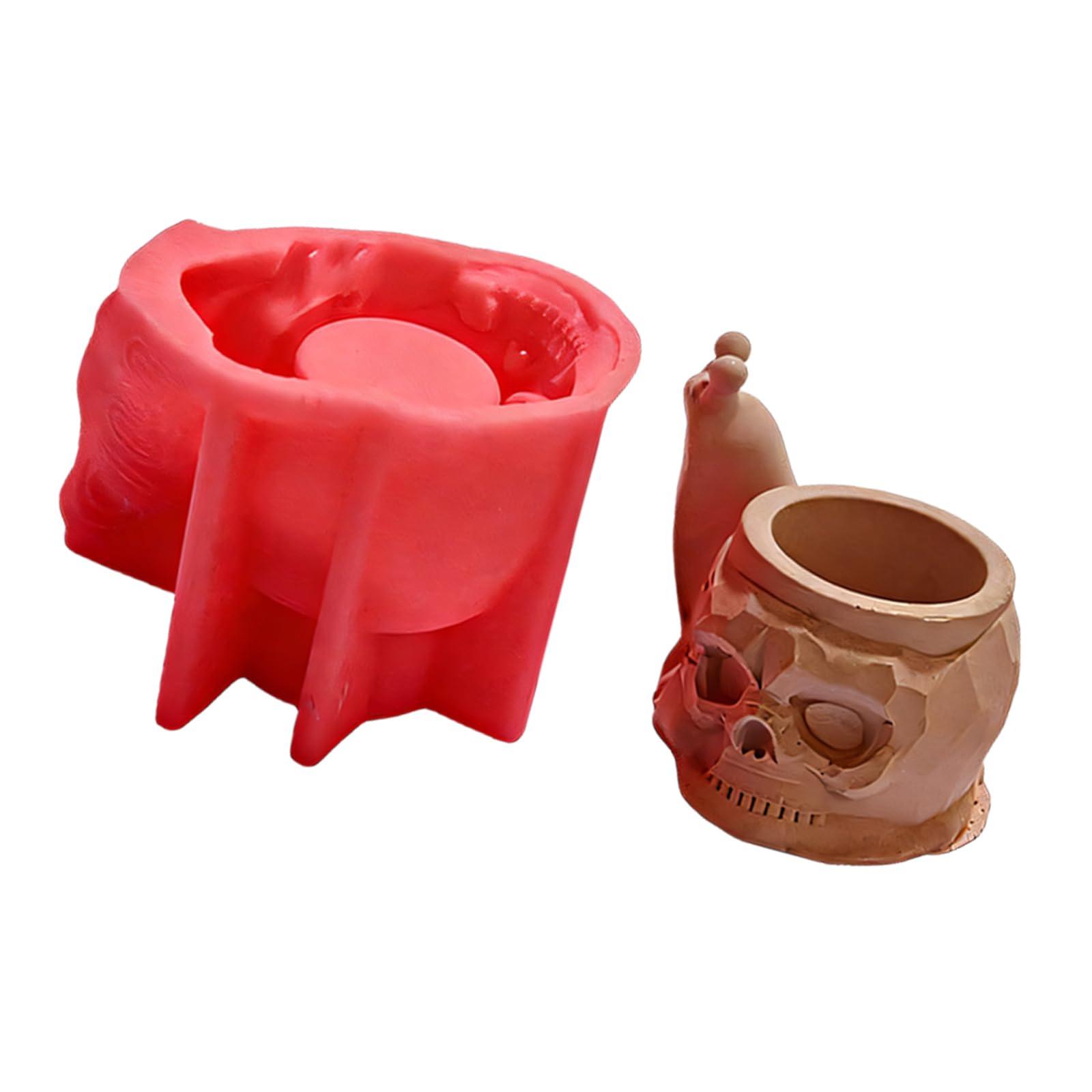 HUANGING Creative Silicone Set for Crafting Snail Octopuses Themed Pen Holders Using Plasters Materials Silicone Candled Making Mouldes Decorative Flower Container Mouldes