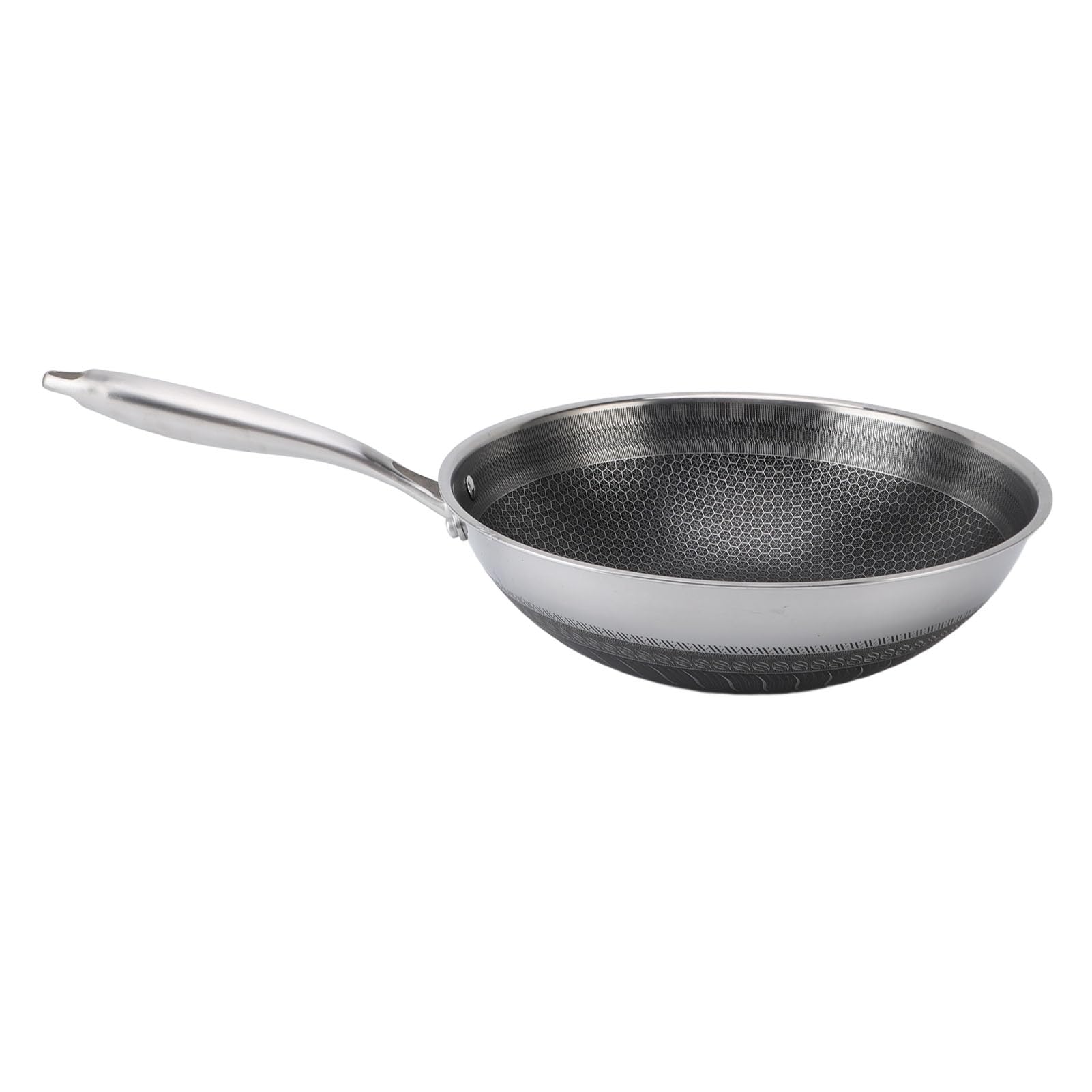 Patelnia ze Stali Nierdzewnej Ergonomiczna Patelnia 316SUS Nonstick Odporna na Ciepło Patelnia o Strukturze Plastra Miodu Nonstick do Kuchenki Gazowej (316 SUS)