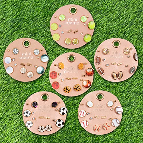 Sports Earring Set for Women Multi Pairs Assorted Multipack - Girl\'s Stud Earrings Jewelry Gift for Sports Mom Football, Baseball, Basketball, Soccer Team (Equestrian - 8 Pairs)