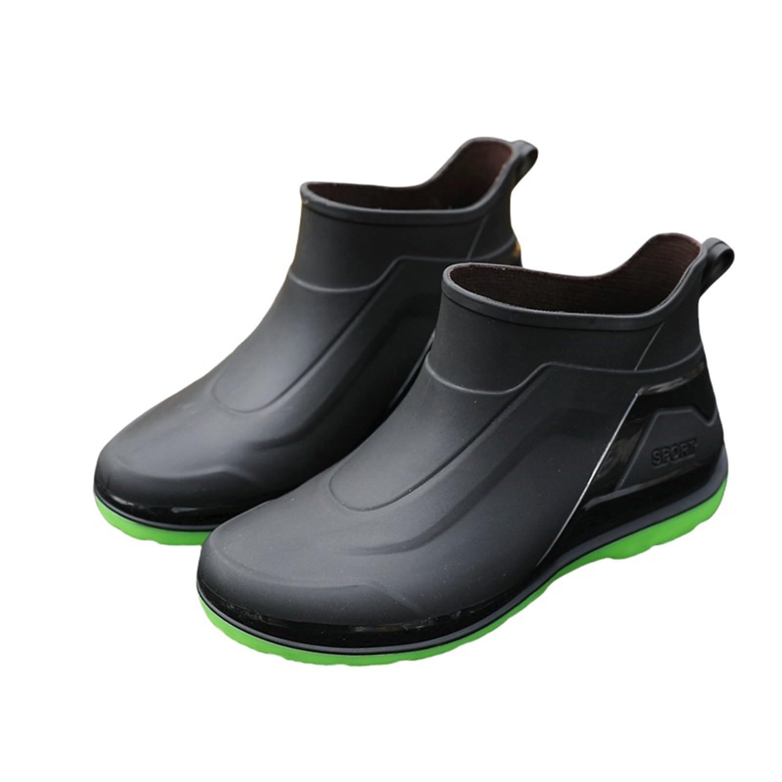 Botas de goma cortas para hombre, botas de lluvia impermeables, botas de lluvia, zapatos de goma antideslizantes, botas de goma, botas de lluvia, botas de lluvia, botas de jardín, botas de lluvia